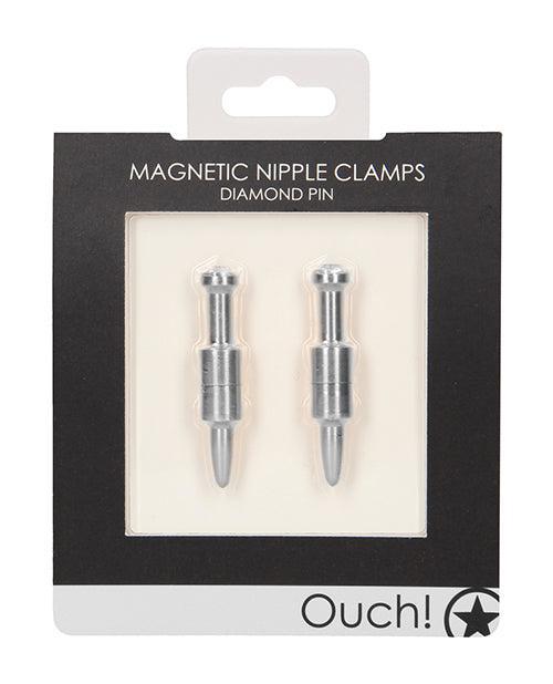 image of product,Shots Ouch Diamond Pin Magnetic Nipple Clamps - SEXYEONE