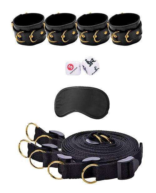 image of product,Shots Ouch Limited Edition Bed Bindings Restraint System - Black - SEXYEONE
