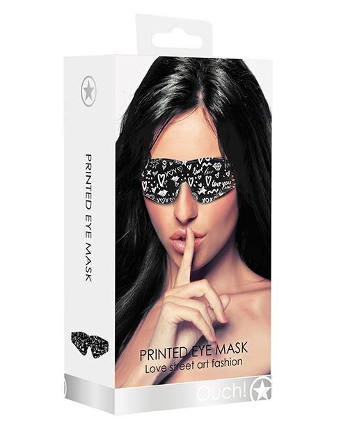 product image, Shots Ouch Love Street Art Fashion Printed Eye Mask - Black - SEXYEONE