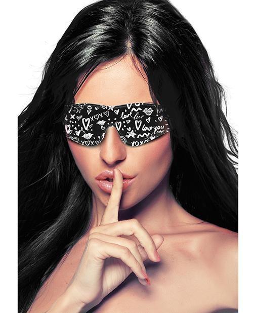 product image,Shots Ouch Love Street Art Fashion Printed Eye Mask - Black - SEXYEONE