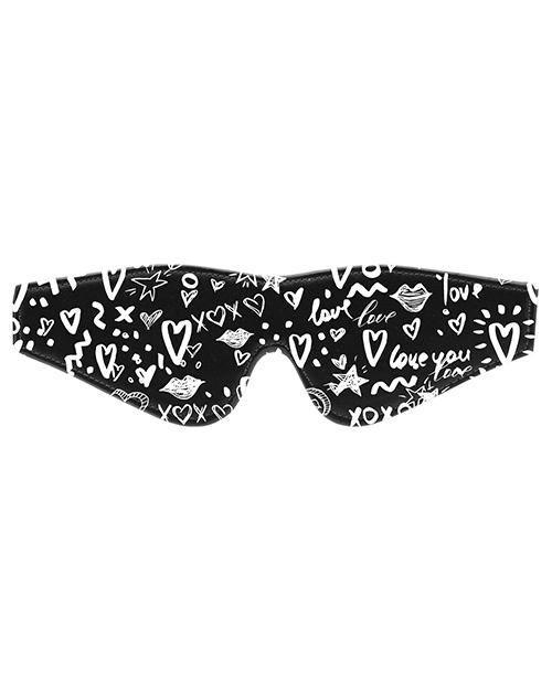 image of product,Shots Ouch Love Street Art Fashion Printed Eye Mask - Black - SEXYEONE