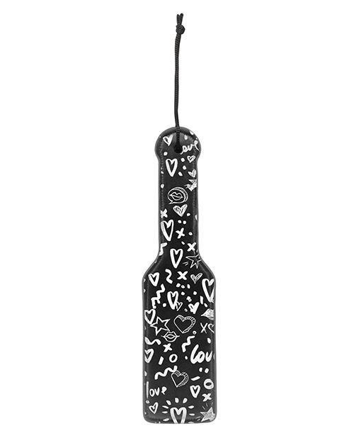 image of product,Shots Ouch Love Street Art Fashion Printed Paddle - Black - SEXYEONE