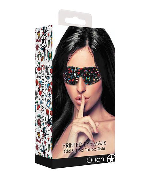 product image, Shots Ouch Old School Tattoo Style Printed Eye Mask - Black - SEXYEONE