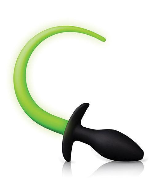 image of product,Shots Ouch Puppy Tail Plug - Glow In The Dark - SEXYEONE