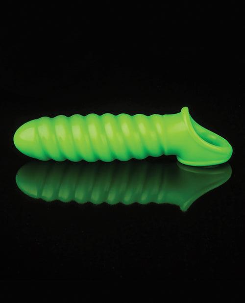 Shots Ouch Swirl Stretchy Penis Sleeve - Glow In The Dark - SEXYEONE