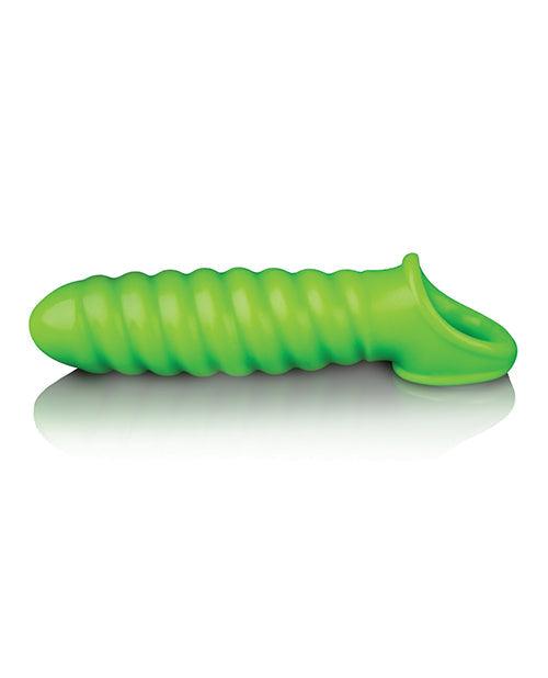 image of product,Shots Ouch Swirl Stretchy Penis Sleeve - Glow In The Dark - SEXYEONE