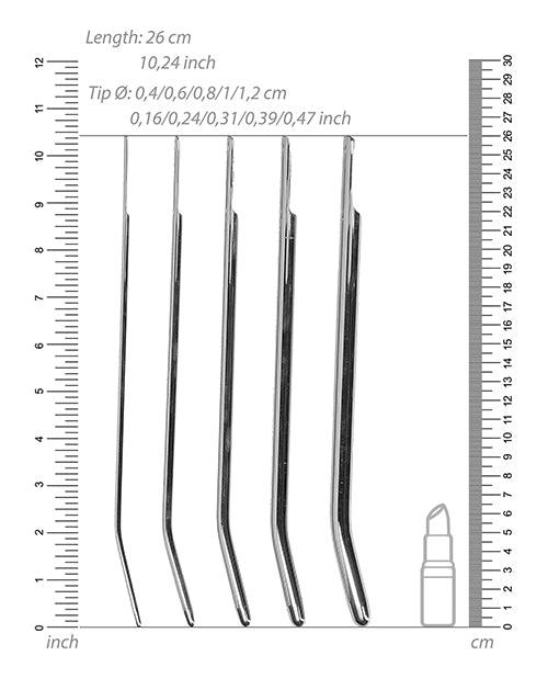 image of product,Shots Ouch Urethral Sounding Metal Dilator Set - SEXYEONE