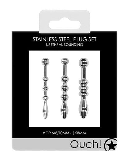 Shots Ouch Urethral Sounding Metal Plug Set - SEXYEONE