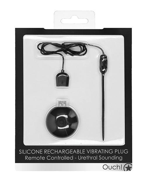 product image, Shots Ouch Urethral Sounding Silicone Rechargeable & Remote Controlled Vibrating Plug - Black - SEXYEONE