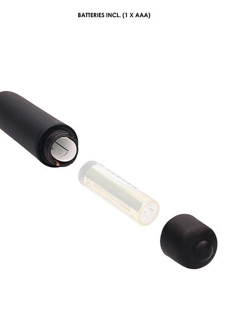 image of product,Shots Ouch Urethral Sounding Silicone Vibrating Bullet Plug W-beaded Tip - Black - SEXYEONE