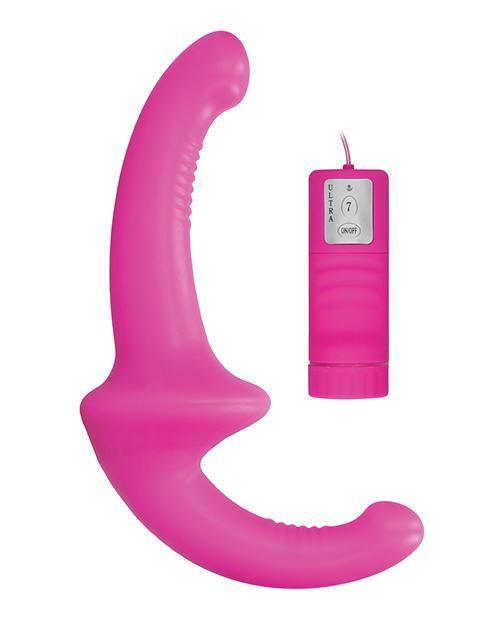 image of product,Shots Ouch Vibrating Silicone Strapless Strap On W/controller - SEXYEONE