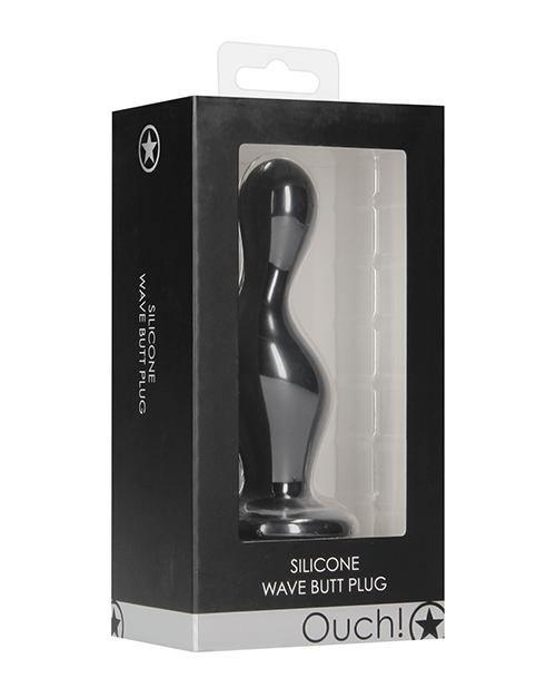 product image, Shots Ouch Wave Butt Plug - Black - SEXYEONE