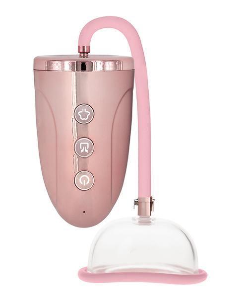 Shots Pumped Automatic Rechargeable Pussy Pump Set - Rose Gold - SEXYEONE