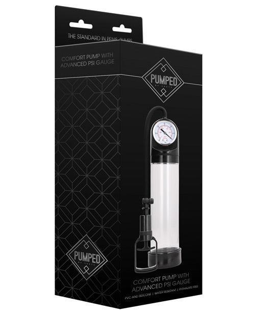 product image, Shots Pumped Comfort Pump W-advanced Psi Gauge - Transparent - SEXYEONE