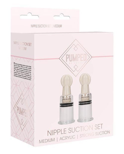 Shots Pumped Nipple Suction Set - Medium Clear - SEXYEONE