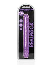 image of product,Shots Realrock 12" Double Dong Glow In The Dark - SEXYEONE