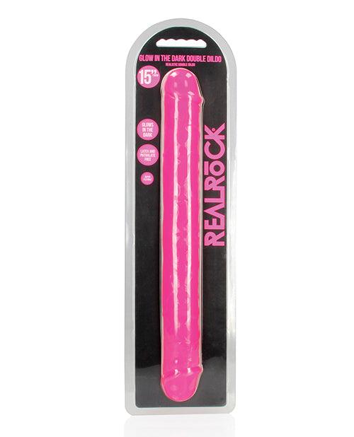 image of product,Shots Realrock 15" Double Dong Glow In The Dark - SEXYEONE