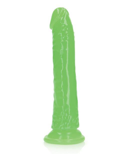 image of product,Shots Realrock 7" Slim  Dildo Glow In The Dark - Neon Green - SEXYEONE