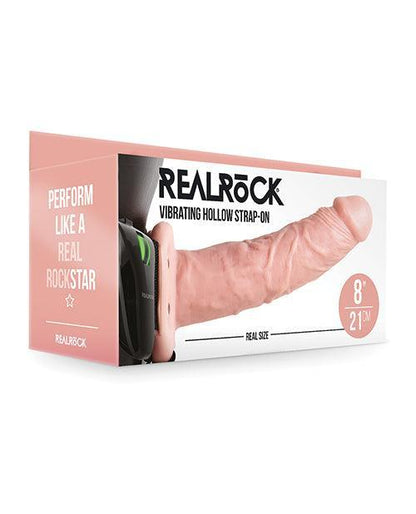 Shots Realrock 8" Vibrating Hollow Strap On W/o Balls - SEXYEONE