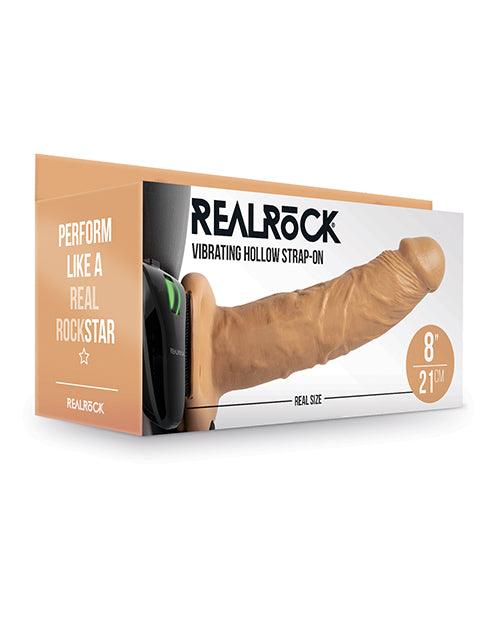 image of product,Shots Realrock 8" Vibrating Hollow Strap On W/o Balls - SEXYEONE