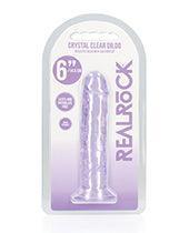 Shots Realrock Crystal Clear Straight Dildo W/suction Cup - SEXYEONE