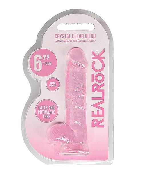 product image, Shots Realrock Realistic Crystal Clear Dildo W/balls - Clear - SEXYEONE 