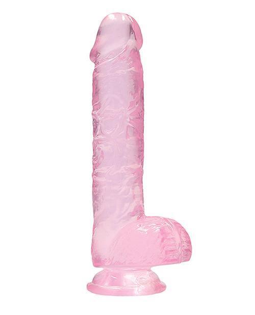 image of product,Shots Realrock Realistic Crystal Clear Dildo W/balls - Clear - SEXYEONE 