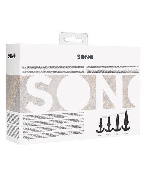 image of product,Shots Sono No. 8 Butt Plug - Black Set Of 4 - SEXYEONE