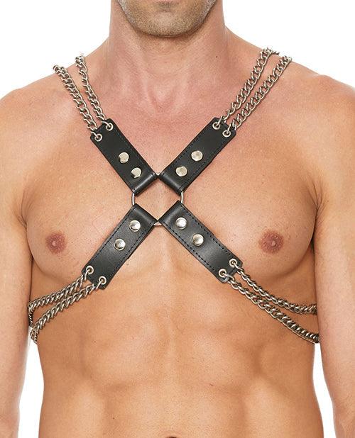 image of product,Shots Uomo Chain & Chain Harness - Black - SEXYEONE