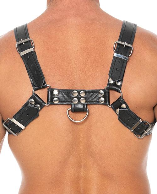 image of product,Shots Uomo Chest Bulldog Harness Small-medium - Black - SEXYEONE