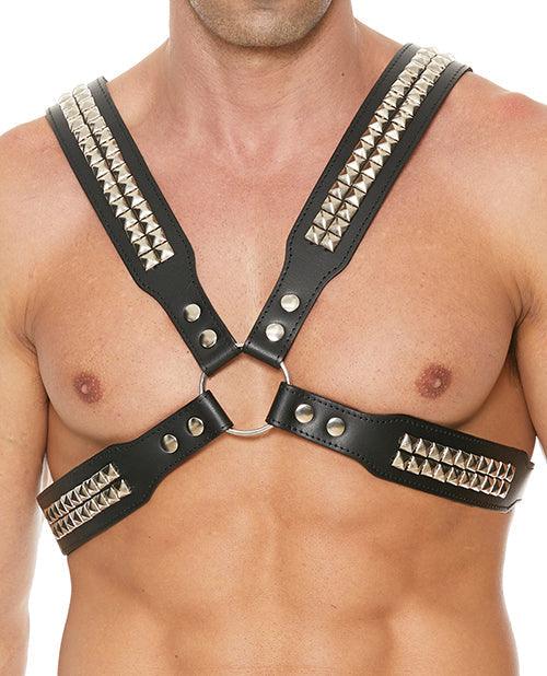 image of product,Shots Uomo Men's Pyramid Stud Body Harness - Black - SEXYEONE