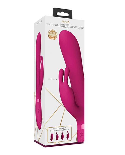 product image, Shots Vive Chou G-spot Rabbit W-interchangeable Clitoral Attachments - Pink - SEXYEONE