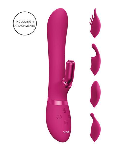 image of product,Shots Vive Chou G-spot Rabbit W-interchangeable Clitoral Attachments - Pink - SEXYEONE