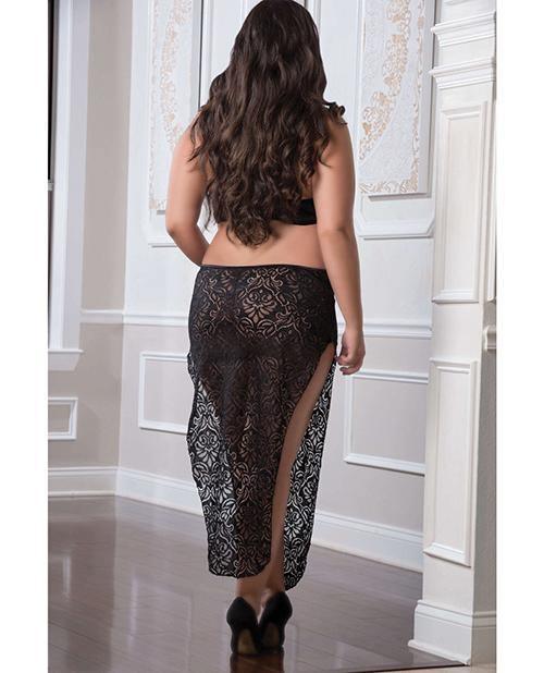 product image,Shoulder Baring Laced Night Dress Black Qn - SEXYEONE