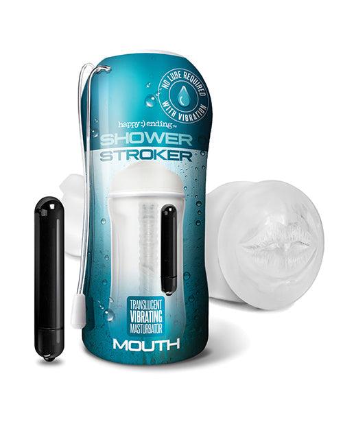 image of product,Shower Stroker Vibrating Mouth - Clear - SEXYEONE