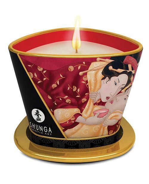 Shunga Massage Candle Romance - 5.7 Oz Strawberry Wine - SEXYEONE