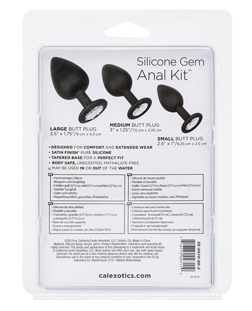 image of product,Silicone Gem Anal Kit - Black - SEXYEONE