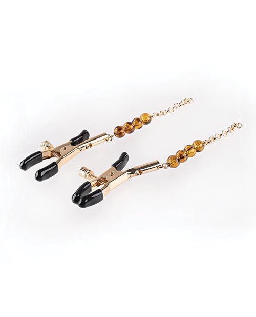 image of product,Sincerely Amber Beaded Nipple Clamps - SEXYEONE