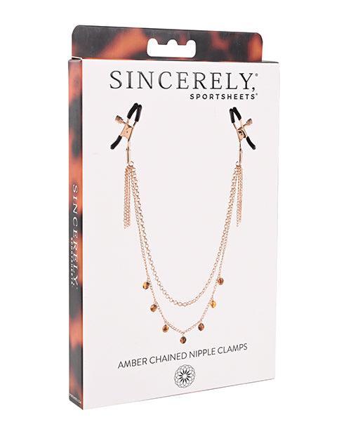 Sincerely Amber Chained Nipple Clamps - SEXYEONE