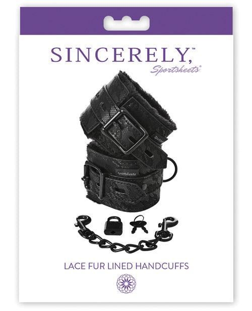 Sincerely Lace Fur Lined Handcuffs - SEXYEONE