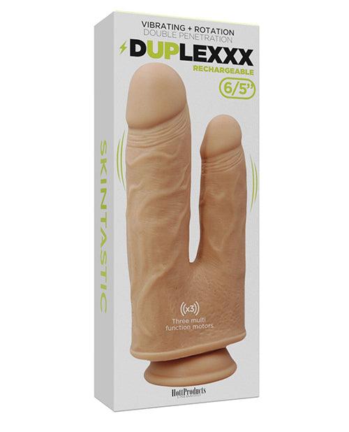 product image, Skinsations Duplexx Vibrating & Rotating Double Dildo - Flesh - SEXYEONE