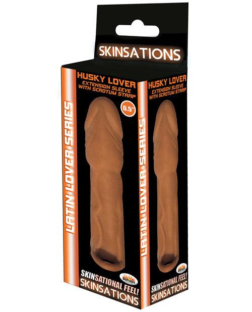 product image, Skinsations Latin Lover 6.5" Husky Extension Sleeve W/scrotum Strap - SEXYEONE