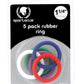 Spartacus 1.25" Rubber Cock Ring Set - Rainbow Pack Of 5 - SEXYEONE 