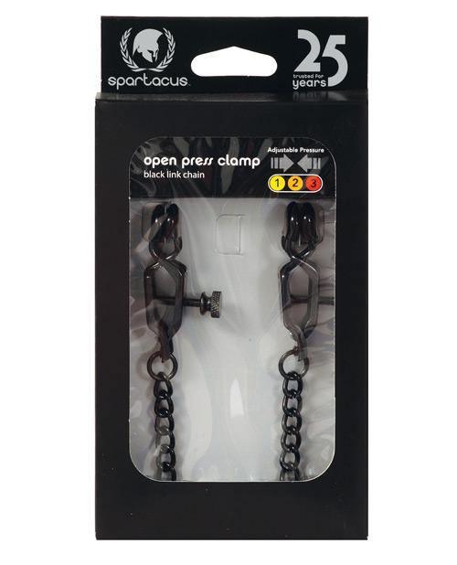 product image, Spartacus Adjustable Alligator Nipple Clamps W-black Chain - SEXYEONE