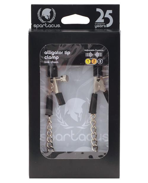 image of product,Spartacus Adjustable Alligator Nipple Clamps W-link Chain - SEXYEONE
