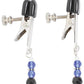 Spartacus Adjustable Broad Tip Blue Beaded Nipple Clamps - SEXYEONE