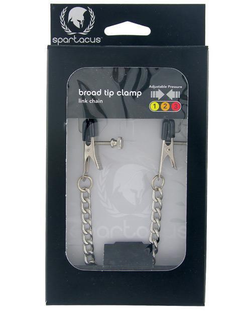Spartacus Adjustable Broad Tip Nipple Clamps W-link Chain - SEXYEONE