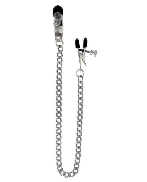 Spartacus Adjustable Broad Tip Nipple Clamps W-link Chain - SEXYEONE