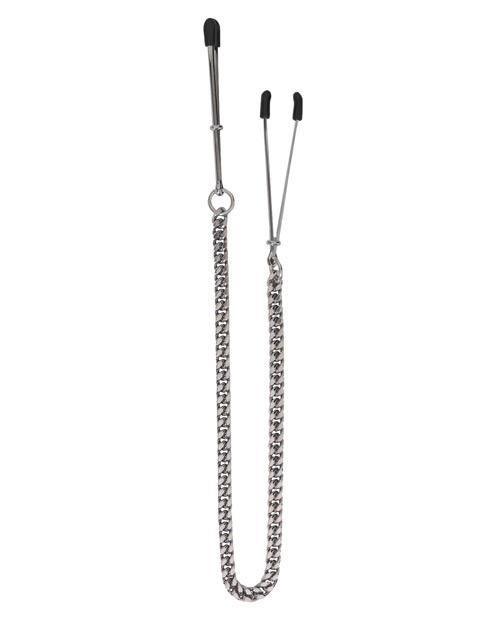 image of product,Spartacus Adjustable Tweezer Nipple Clamps W-jewel Chain - SEXYEONE