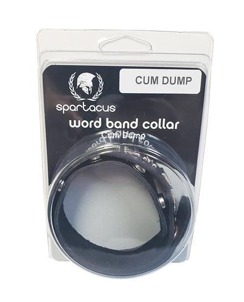 product image, Spartacus Cum Dump Leather Collar - Black - SEXYEONE